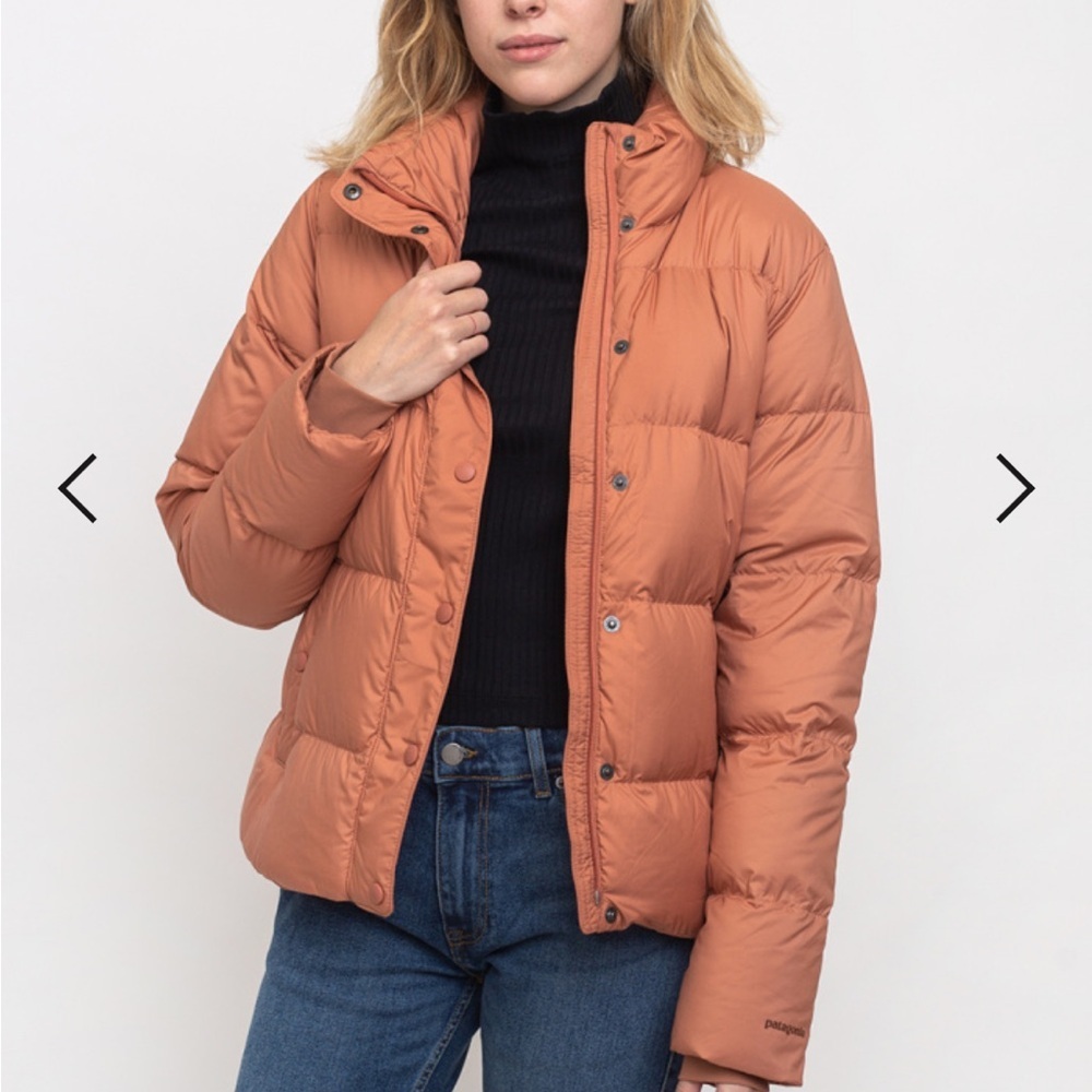Patagonia Silent Down Jacket Women's Orange Puffer 700 Down Jacket Size XS  EUC